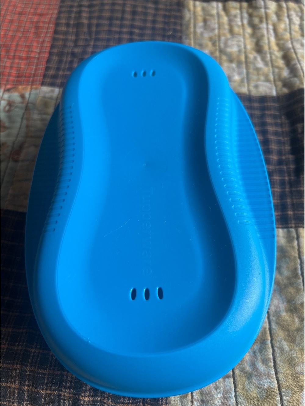 Tupperware Blue Plastic Ventilated Container